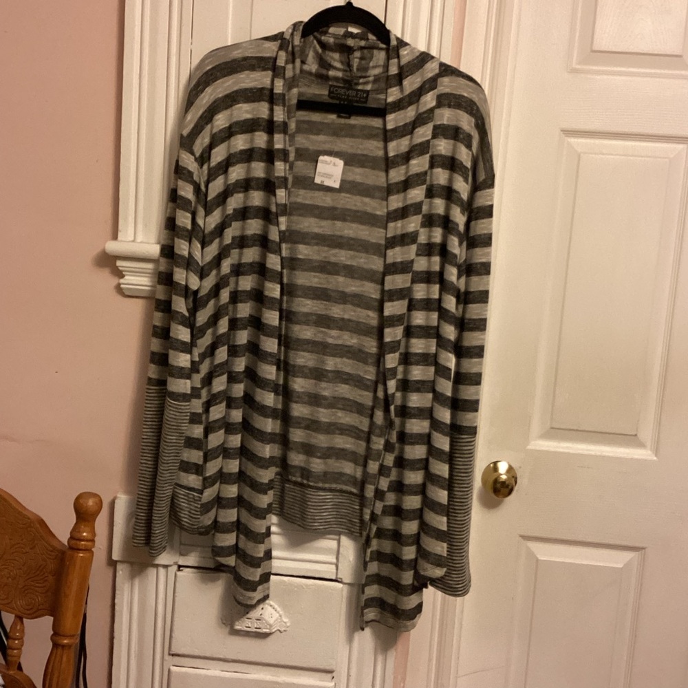 Forever 21 Gray Cardigan Sweater Classic Knit